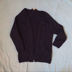 Navy Blue Knit Cardigan